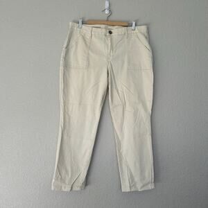 Katy Ankle Straight Kut From The Kloth Women’s Cream Cropped Jeans Size 16